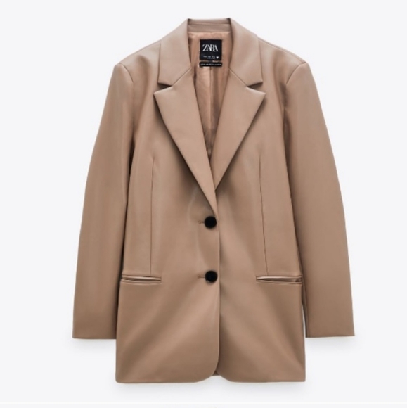 ZARA FAUX LEATHER OVERSIZED BLAZER  Size S and M - Picture 14 of 16